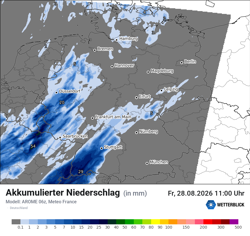 Modellkarte AROME – tot_prec – deutschland