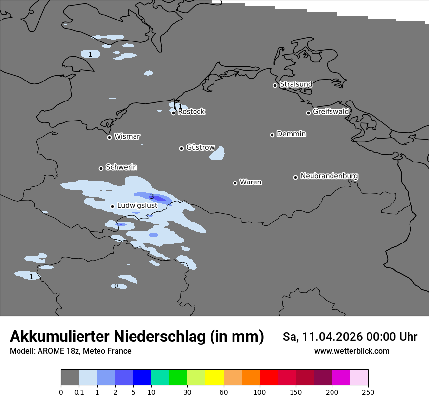Modellkarte AROME – tot_prec – mv