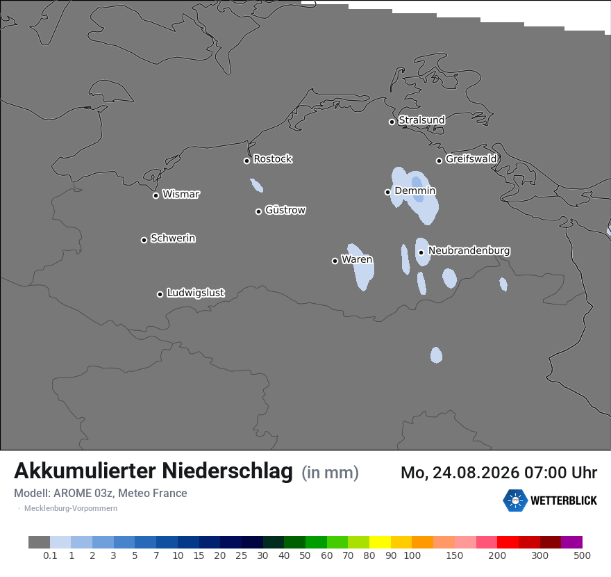 Modellkarte AROME – tot_prec – mv
