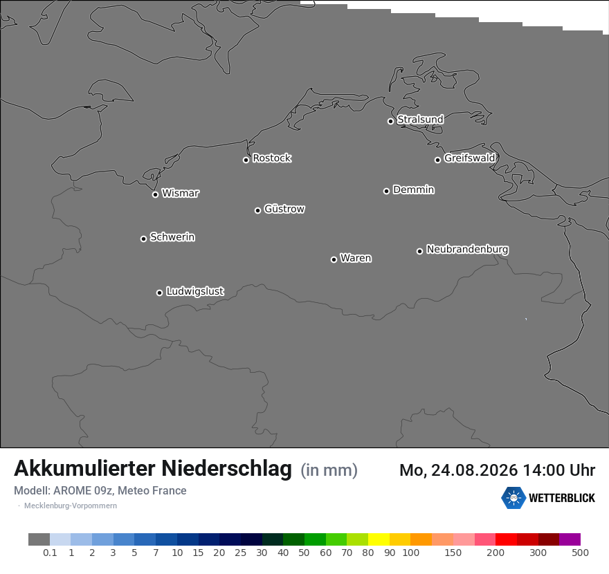 Modellkarte AROME – tot_prec – mv