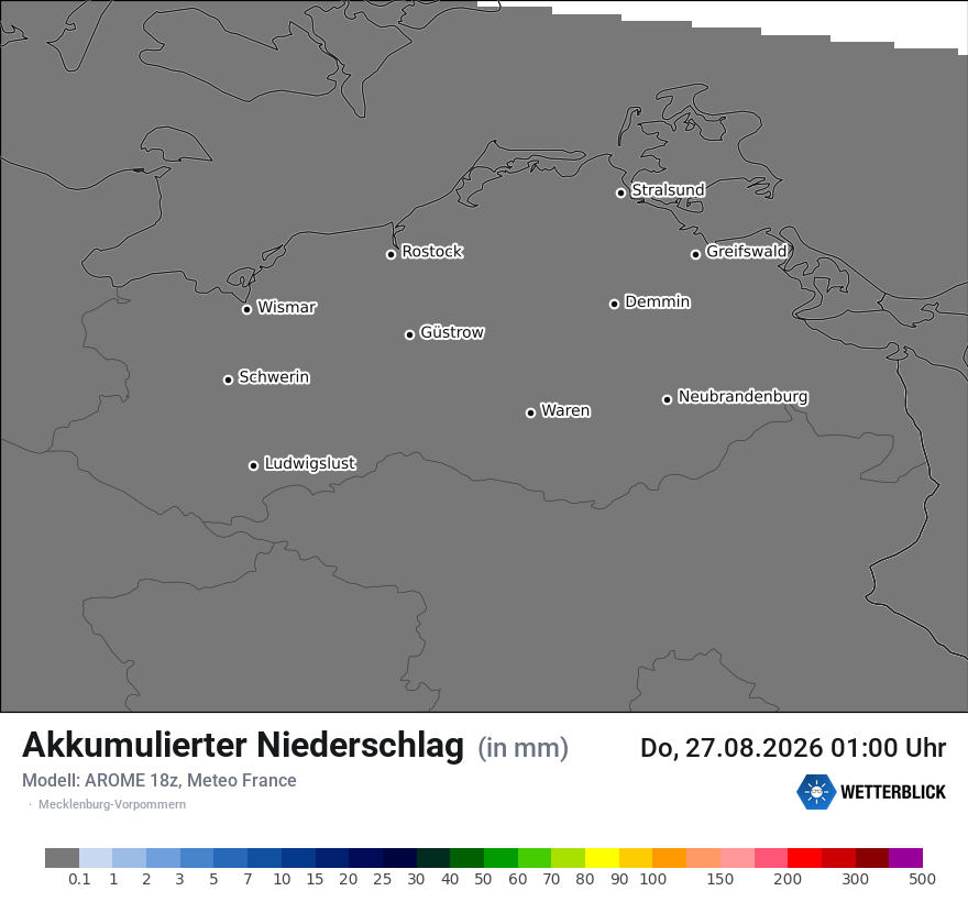 Modellkarte AROME – tot_prec – mv