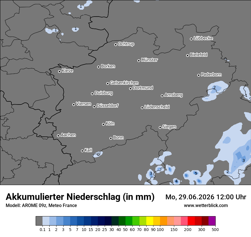 Modellkarte AROME – tot_prec – nrw