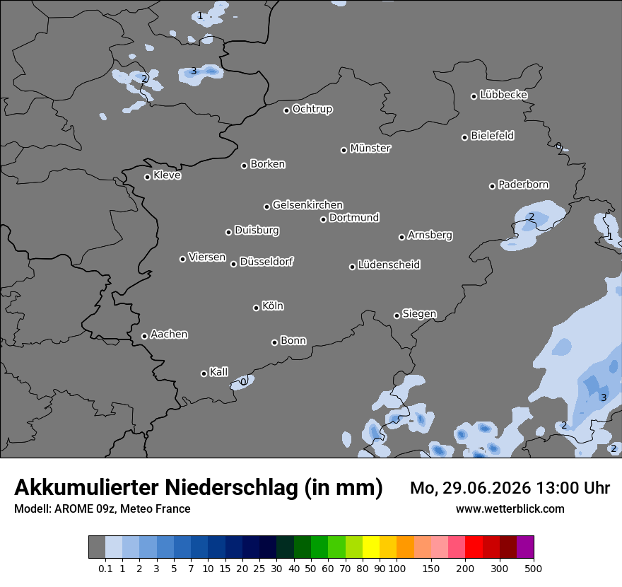 Modellkarte AROME – tot_prec – nrw