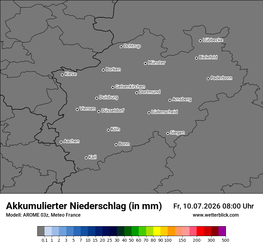 Modellkarte AROME – tot_prec – nrw