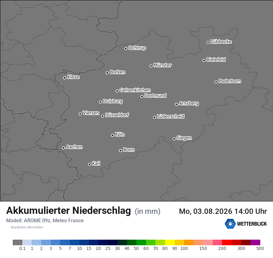Modellkarte AROME – tot_prec – nrw