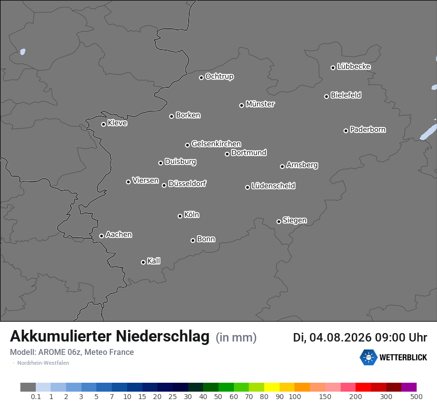 Modellkarte AROME – tot_prec – nrw