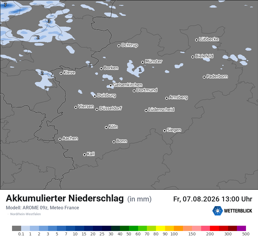 Modellkarte AROME – tot_prec – nrw