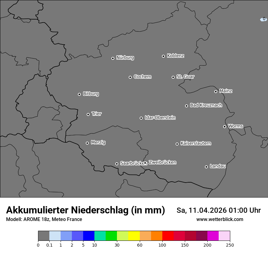 Modellkarte AROME – tot_prec – rp