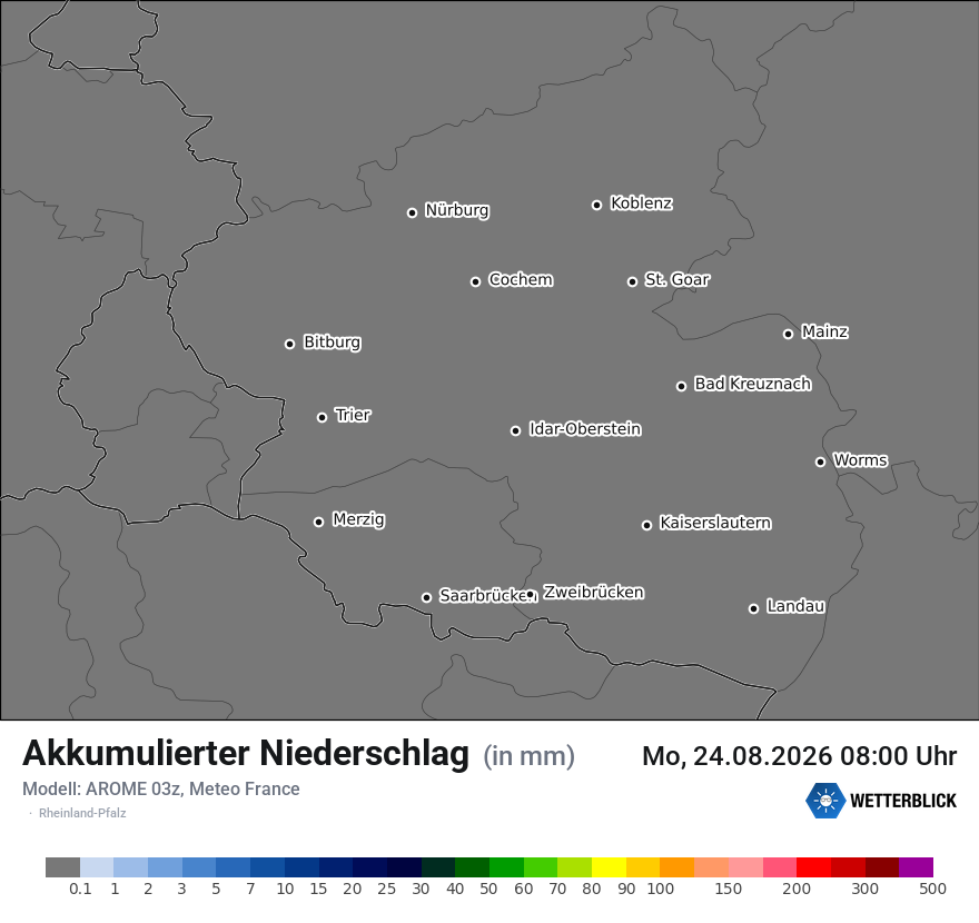 Modellkarte AROME – tot_prec – rp