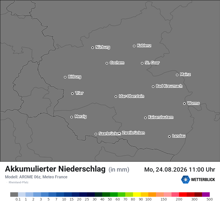 Modellkarte AROME – tot_prec – rp