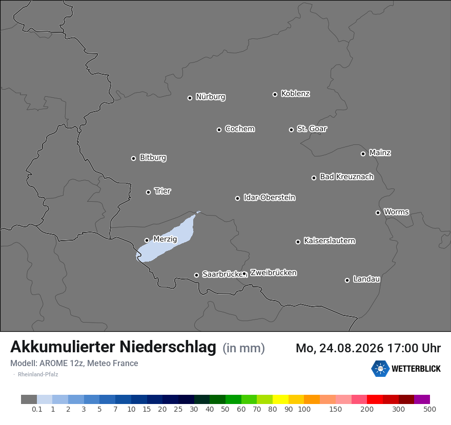 Modellkarte AROME – tot_prec – rp