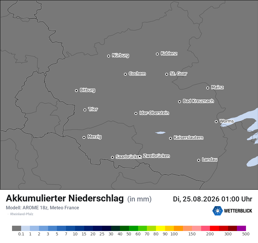 Modellkarte AROME – tot_prec – rp