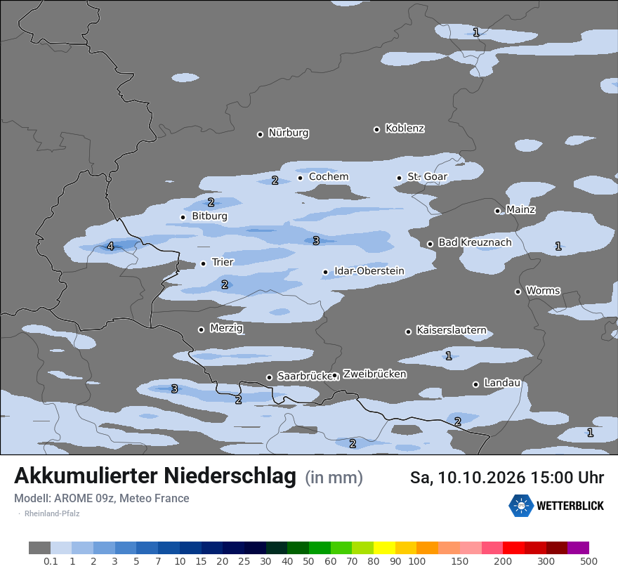 Modellkarte AROME – tot_prec – rp