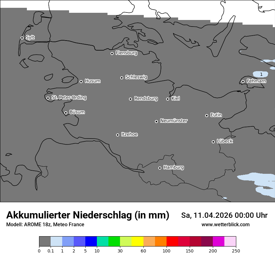 Modellkarte AROME – tot_prec – sh