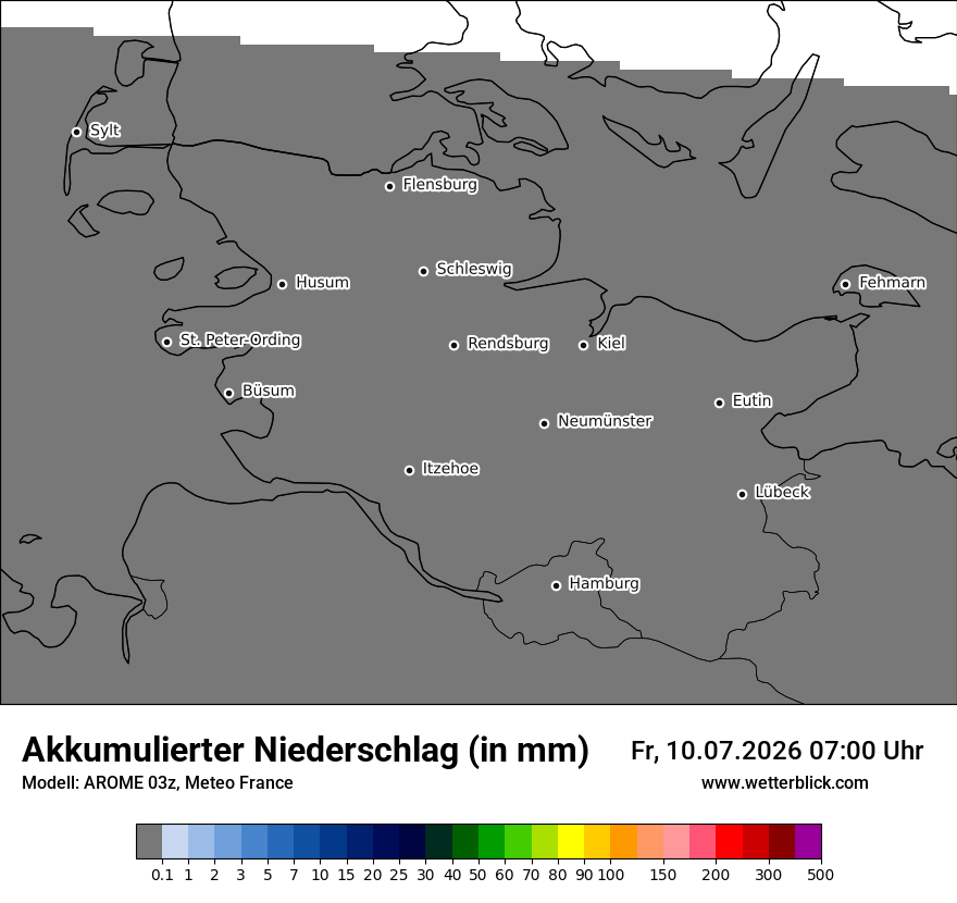 Modellkarte AROME – tot_prec – sh