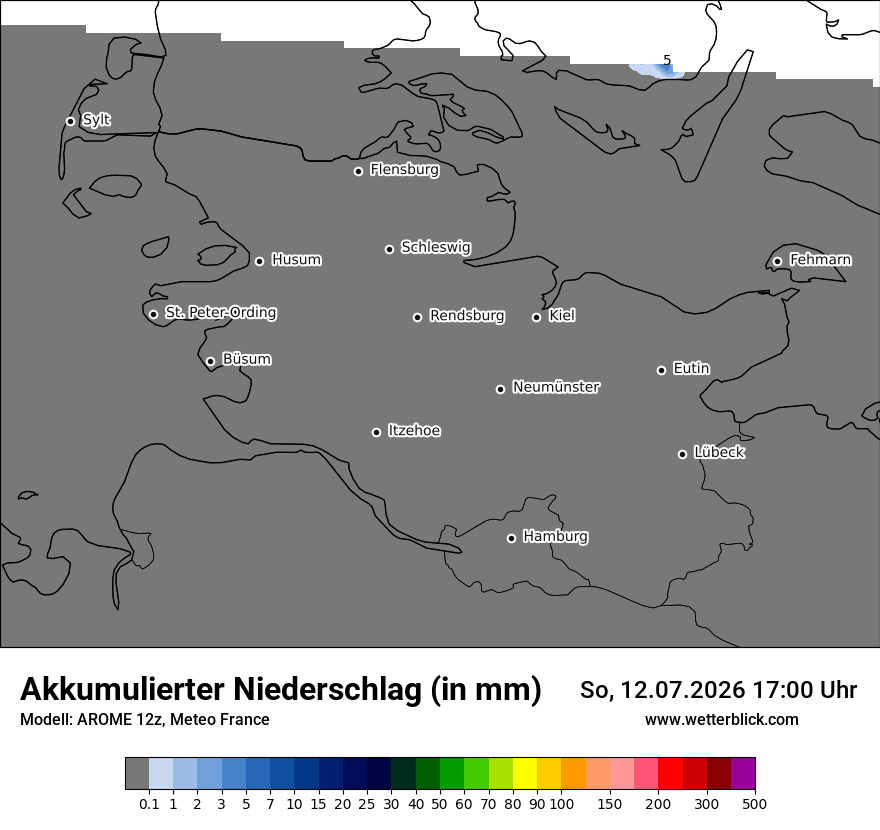 Modellkarte AROME – tot_prec – sh