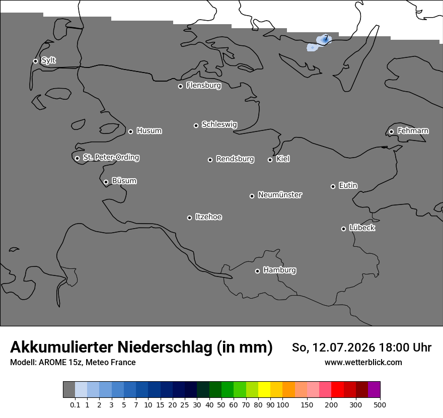Modellkarte AROME – tot_prec – sh