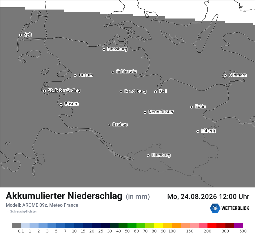 Modellkarte AROME – tot_prec – sh