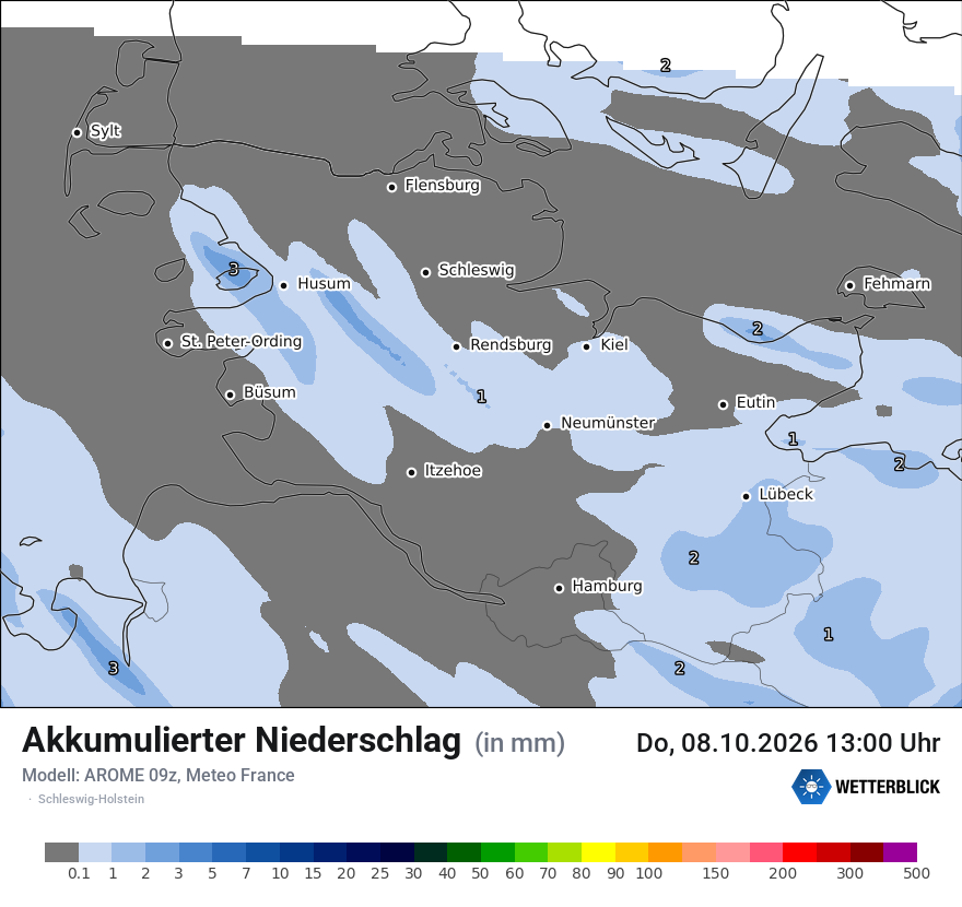 Modellkarte AROME – tot_prec – sh