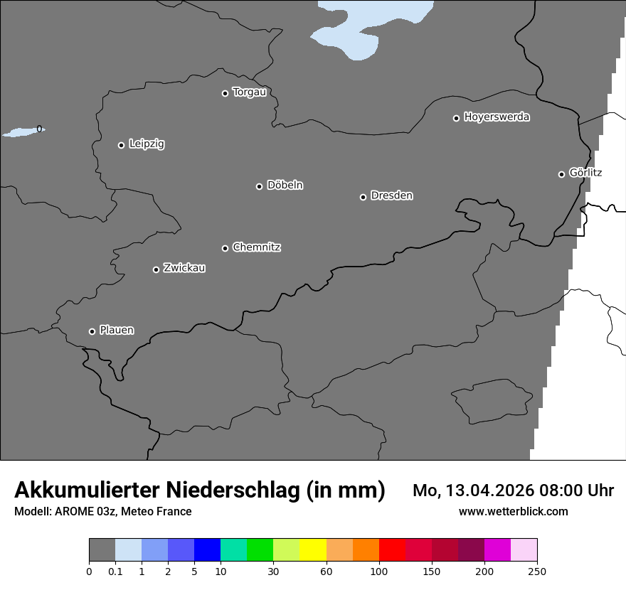 Modellkarte AROME – tot_prec – sn