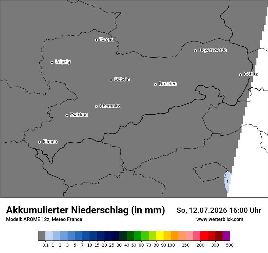 Modellkarte AROME – tot_prec – sn
