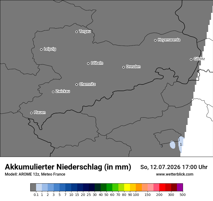 Modellkarte AROME – tot_prec – sn