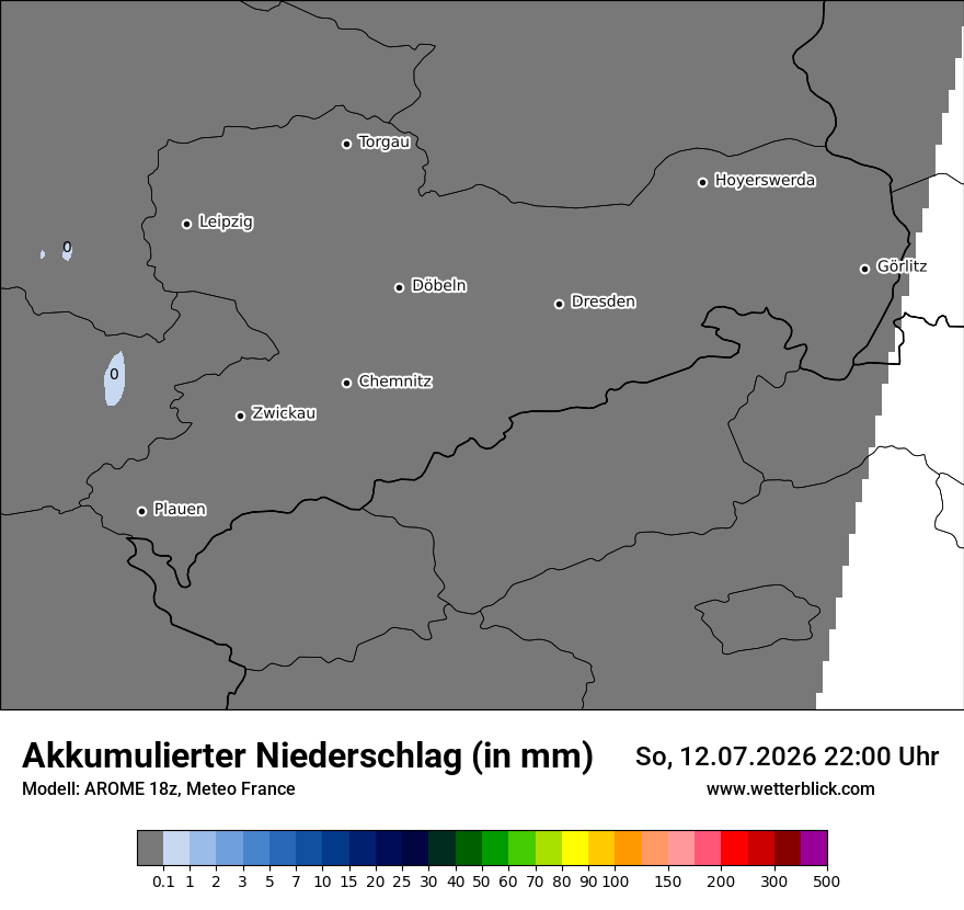 Modellkarte AROME – tot_prec – sn