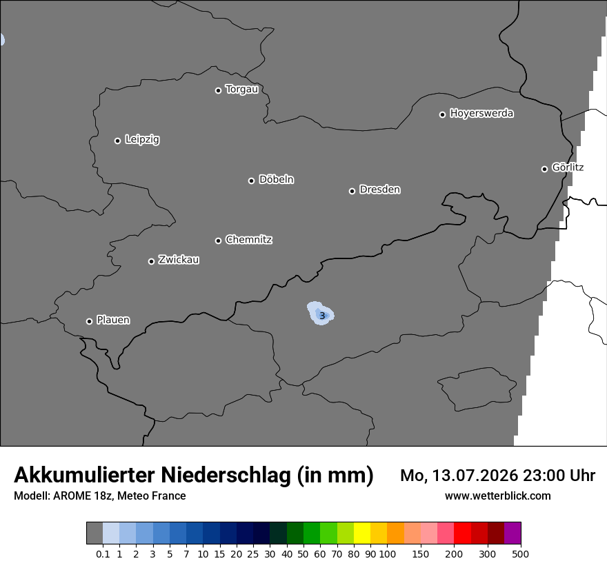 Modellkarte AROME – tot_prec – sn