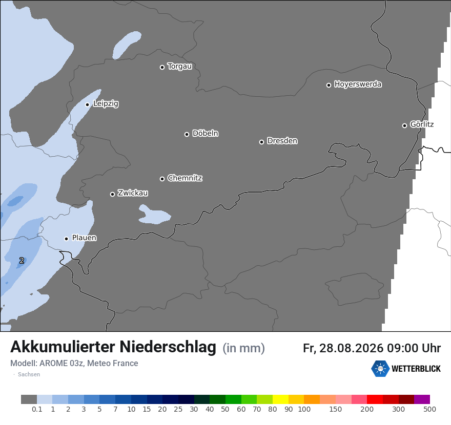 Modellkarte AROME – tot_prec – sn