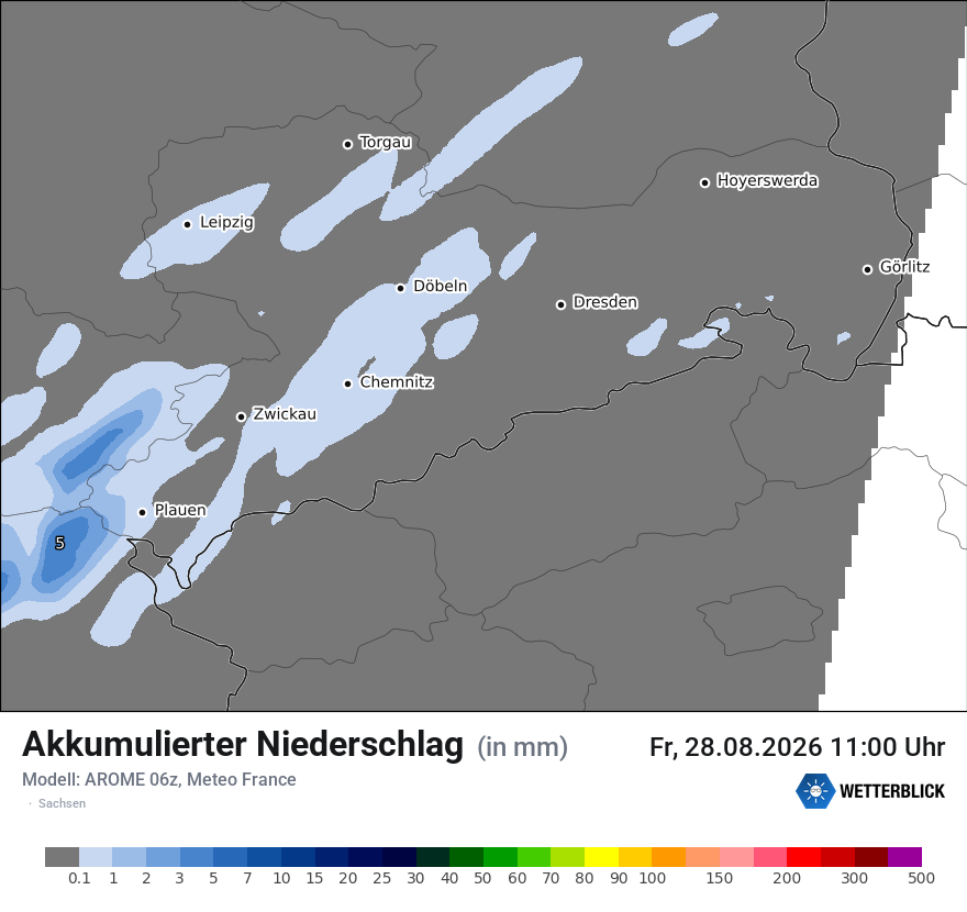 Modellkarte AROME – tot_prec – sn