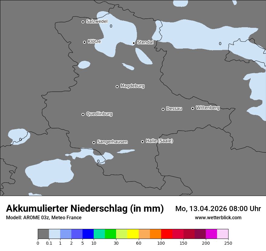 Modellkarte AROME – tot_prec – st