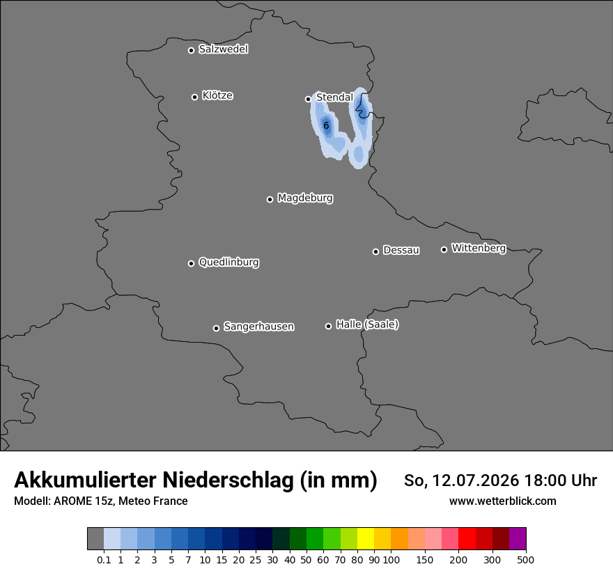 Modellkarte AROME – tot_prec – st