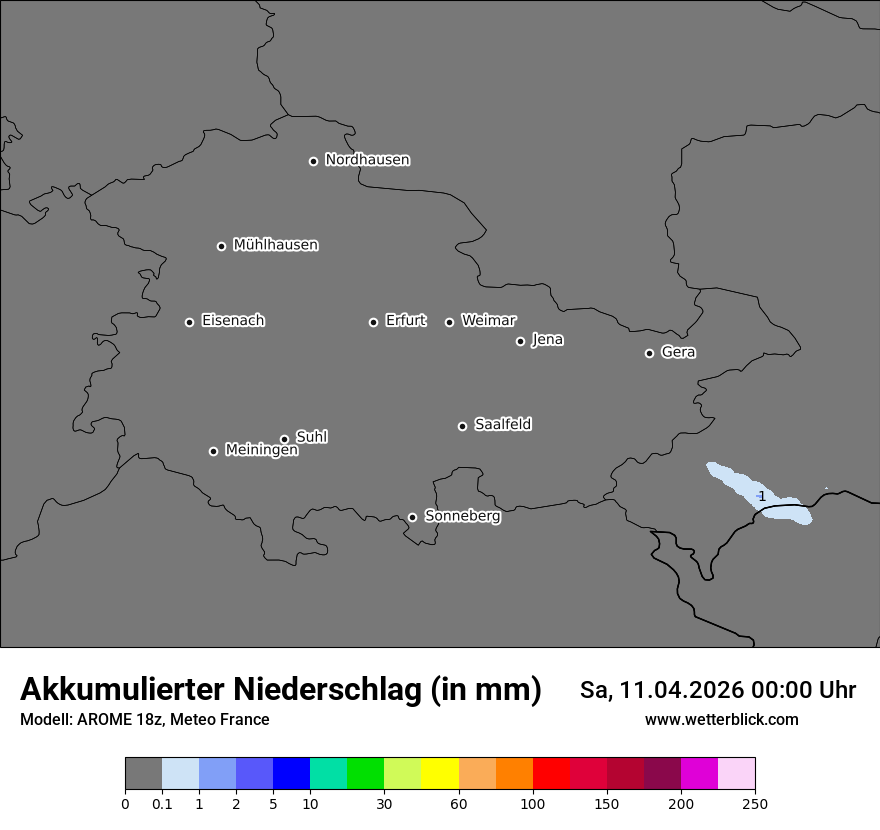 Modellkarte AROME – tot_prec – th
