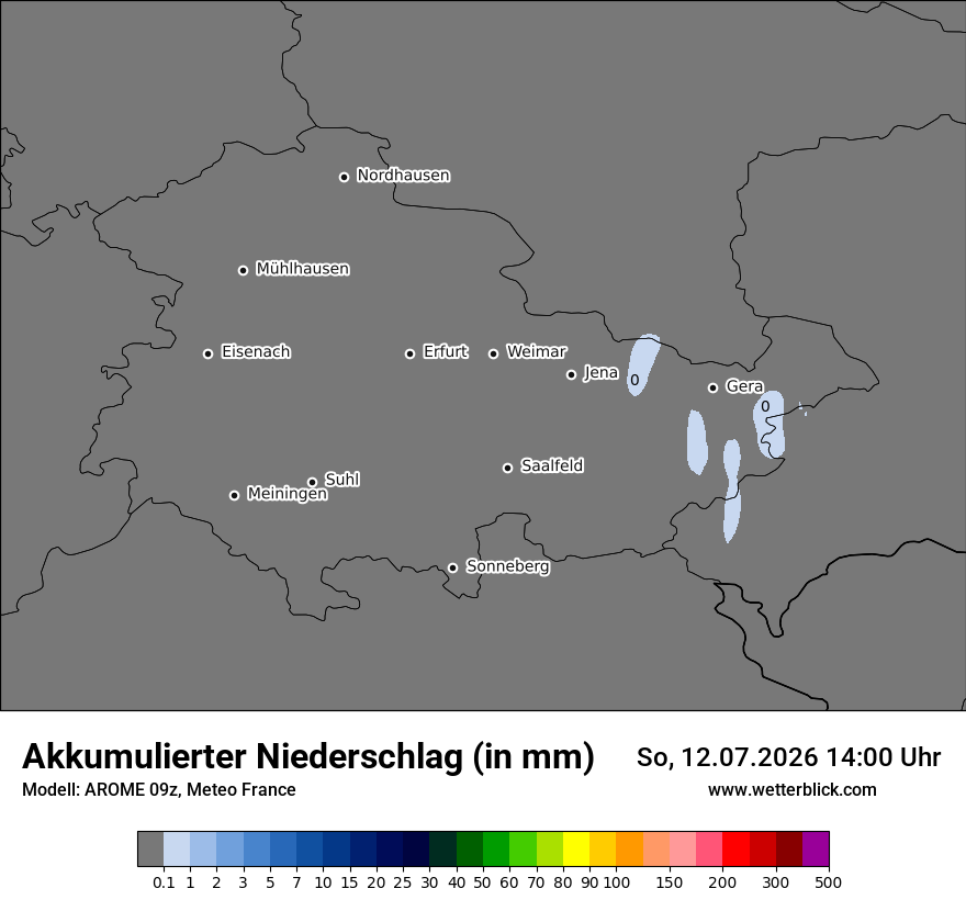 Modellkarte AROME – tot_prec – th
