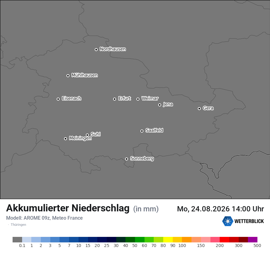 Modellkarte AROME – tot_prec – th