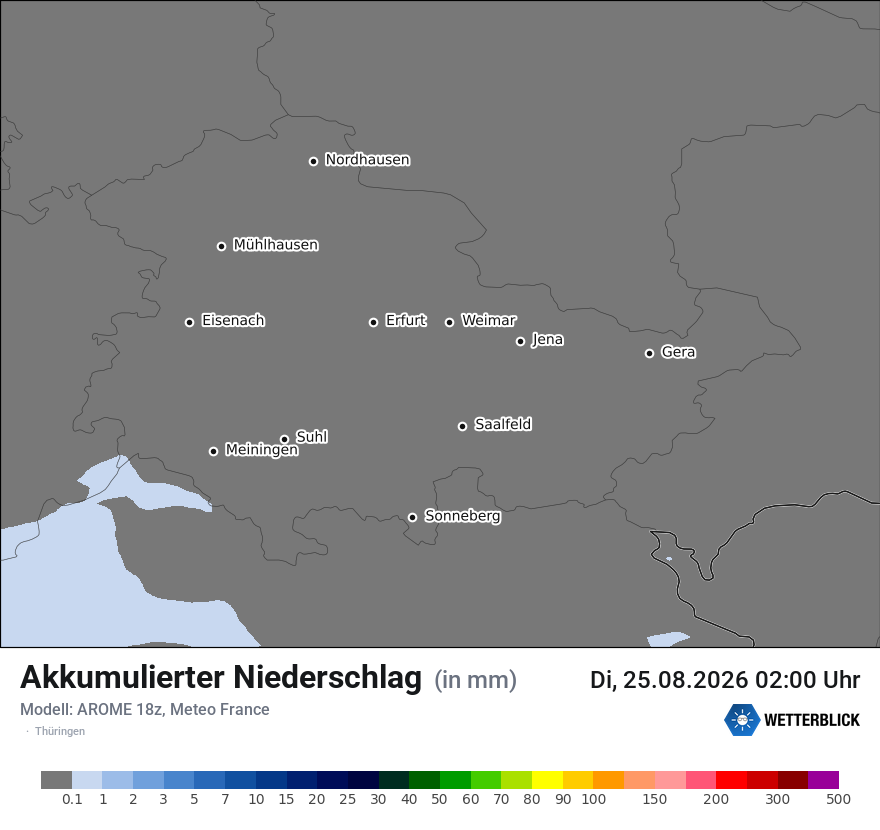 Modellkarte AROME – tot_prec – th