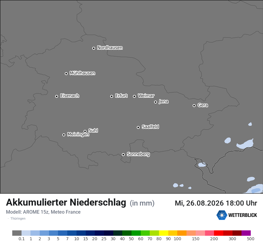 Modellkarte AROME – tot_prec – th