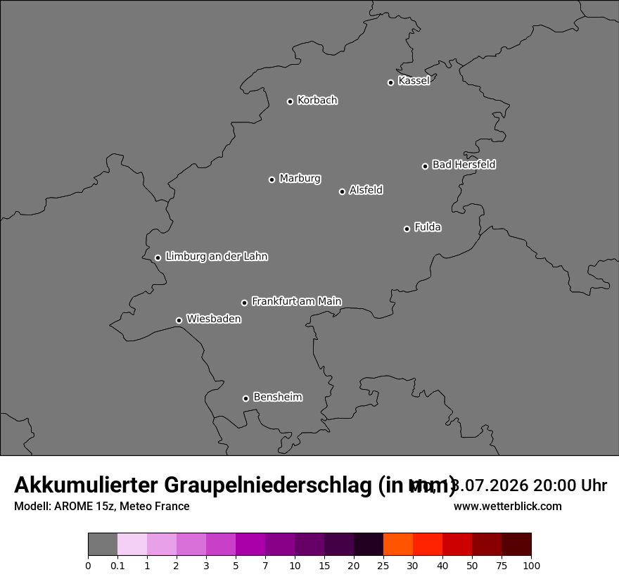 Modellkarte AROME – tot_prec_graupel – he