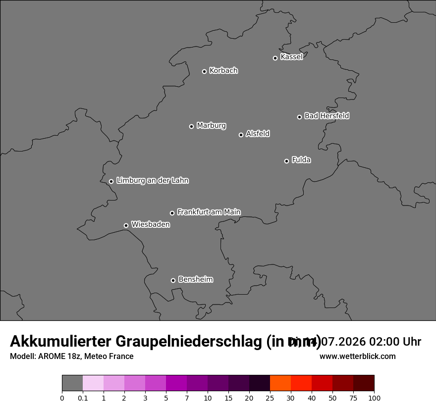 Modellkarte AROME – tot_prec_graupel – he