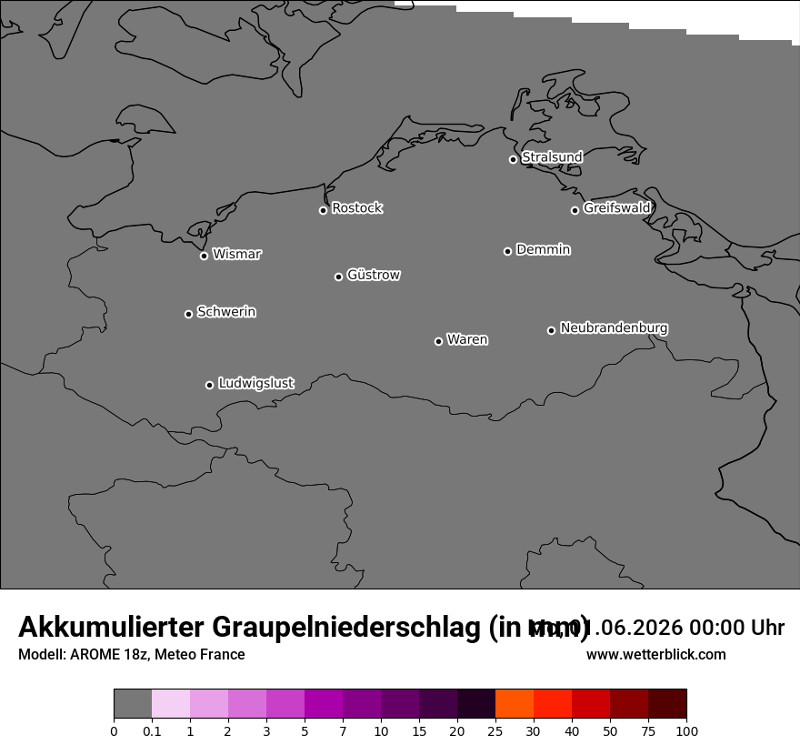 Modellkarte AROME – tot_prec_graupel – mv