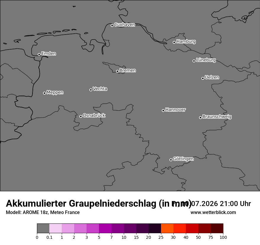 Modellkarte AROME – tot_prec_graupel – ni