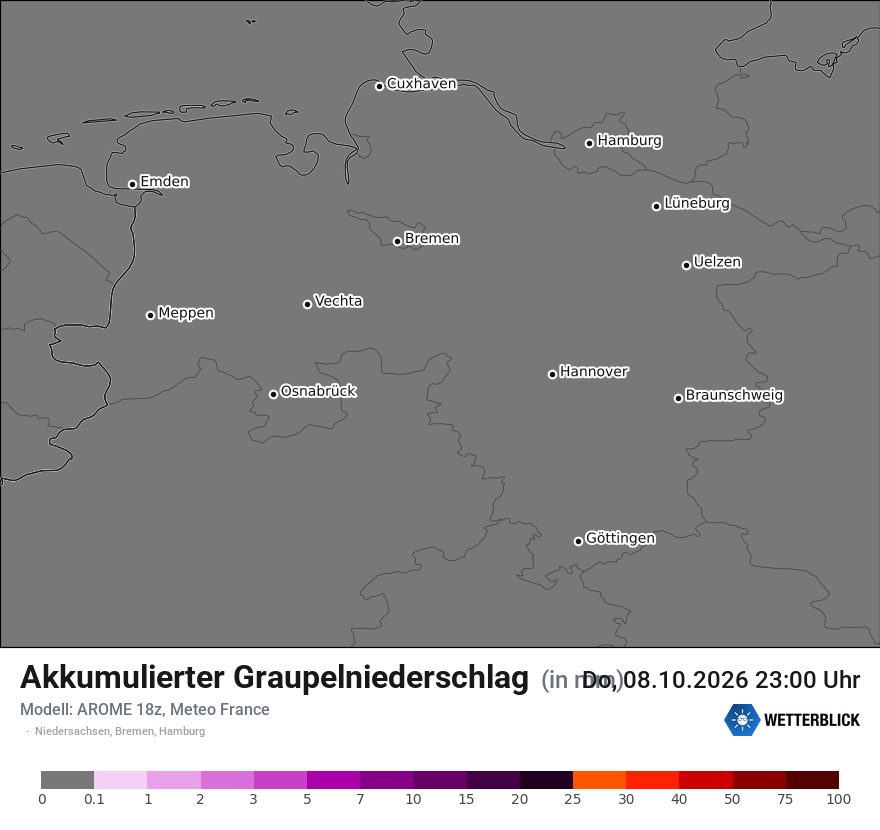Modellkarte AROME – tot_prec_graupel – ni