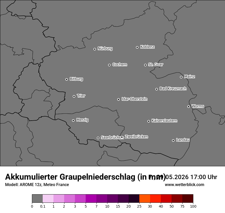 Modellkarte AROME – tot_prec_graupel – rp