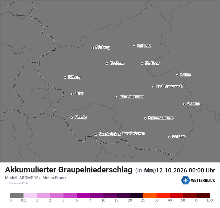 Modellkarte AROME – tot_prec_graupel – rp