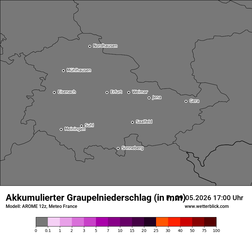 Modellkarte AROME – tot_prec_graupel – th
