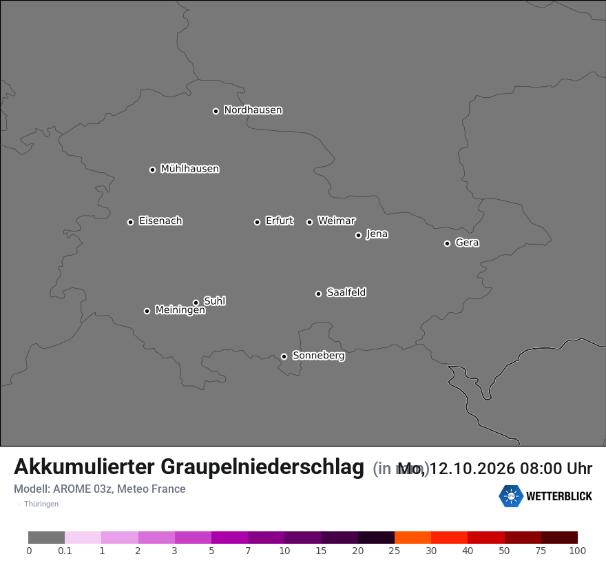 Modellkarte AROME – tot_prec_graupel – th