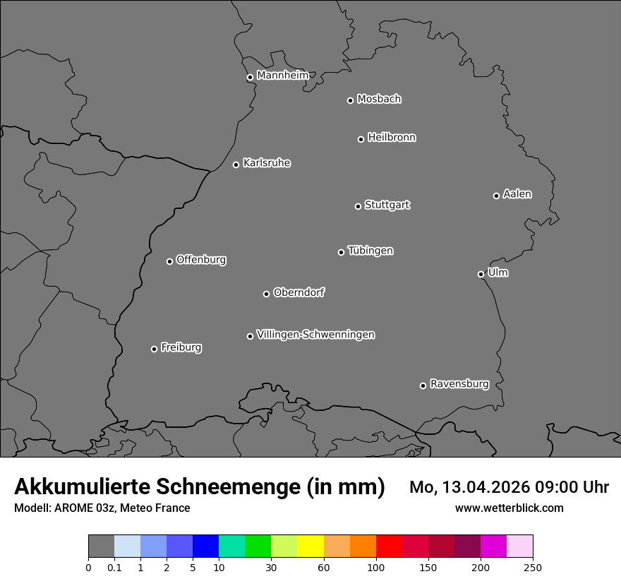 Modellkarte AROME – tot_prec_snow – bw