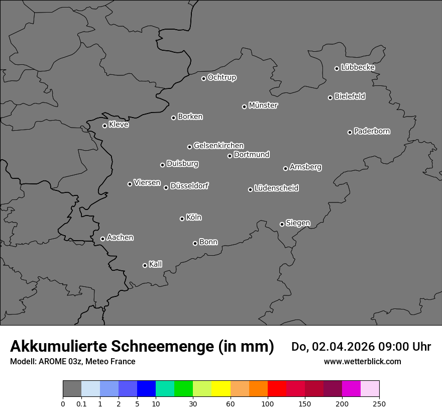 Modellkarte AROME – tot_prec_snow – nrw