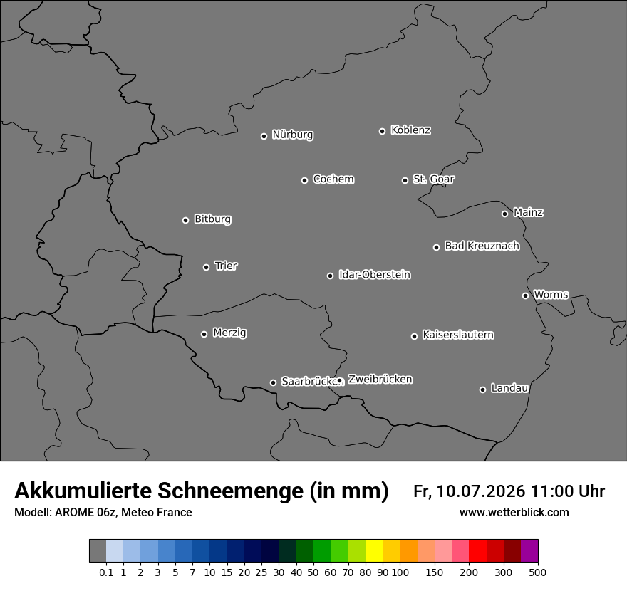 Modellkarte AROME – tot_prec_snow – rp