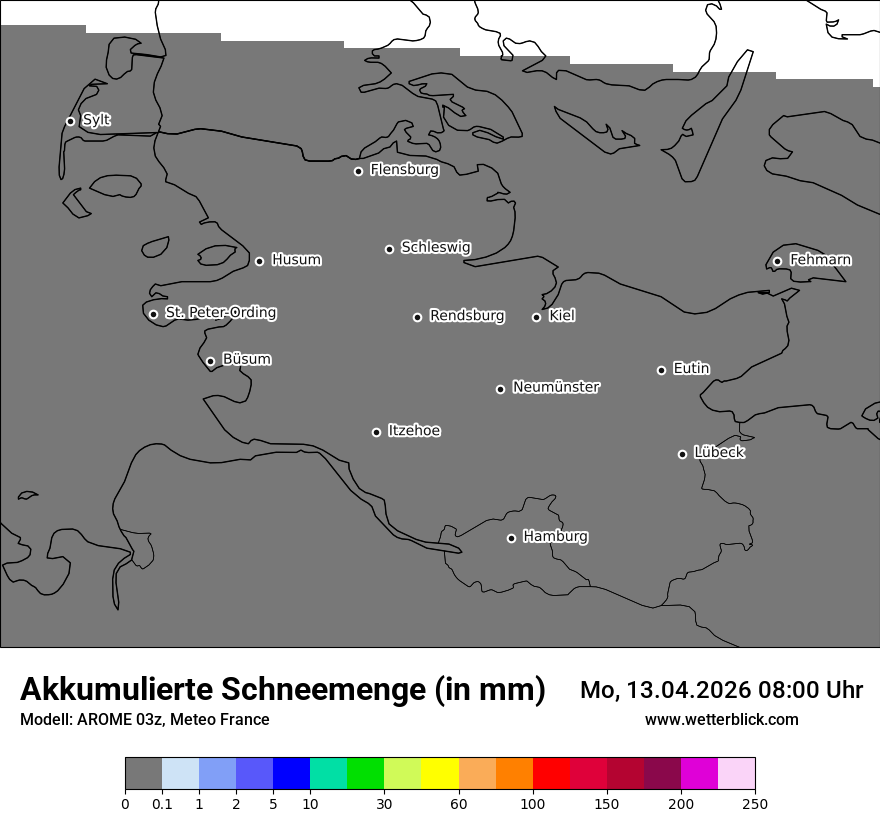 Modellkarte AROME – tot_prec_snow – sh